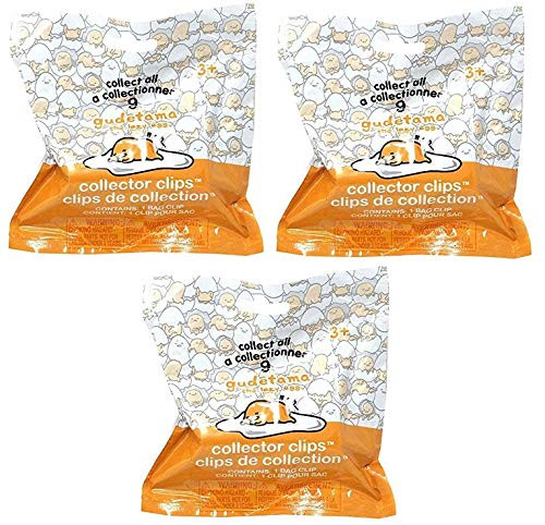 Gudetama The Lazy Egg Collector Clip Lot of 3 Blind Bags