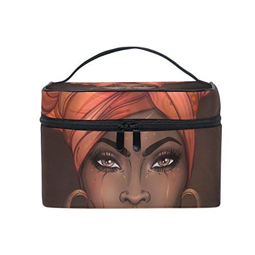 Cosmetic Bag Makeup toiletry Bag African American Woman Travel Case Organizer for Women Cosmetic Bag Makeup toiletry Bag African American Woman Travel Case Organizer for Women
