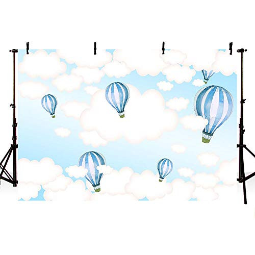 MEHOFOTO Hot Air Balloon Photo Studio Backdrop Props Kids Birthday Party Decorations Blue Sky and White Clouds Baby Shower Photography Background Banner 7x5ft MEHOFOTO Hot Air Balloon Photo Studio Backdrop Props Kids Birthday Party Decorations Blue Sky and White Clouds Baby Shower Photography Background Banner 7x5ft
