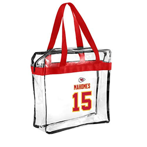 FOCO  NFL Stadium Approved Clear Zippered Messenger Tote Bag Patrick Mahomes Kansas City Chiefs