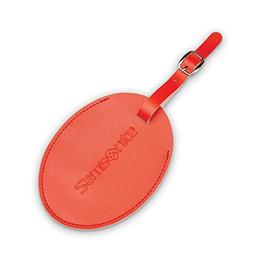 Samsonite Vinyl Large Round Luggage ID Tag Varsity Red One Size