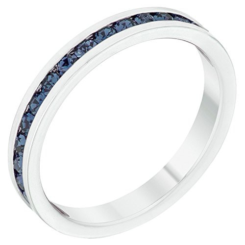 Kate Bissett Stylish Birthstone Stackables Swarovski Crystal Montana Blue September Size 8