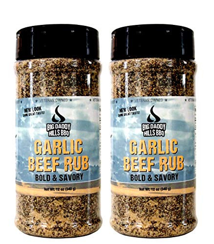 Big Daddy Hills BBQ 2 Bottle Set Rub Seasoning 12oz each Garlic Beef