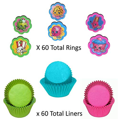 SHOPKINS Cupcake Toppers and Liners  Enough for 60 Cupcakes
