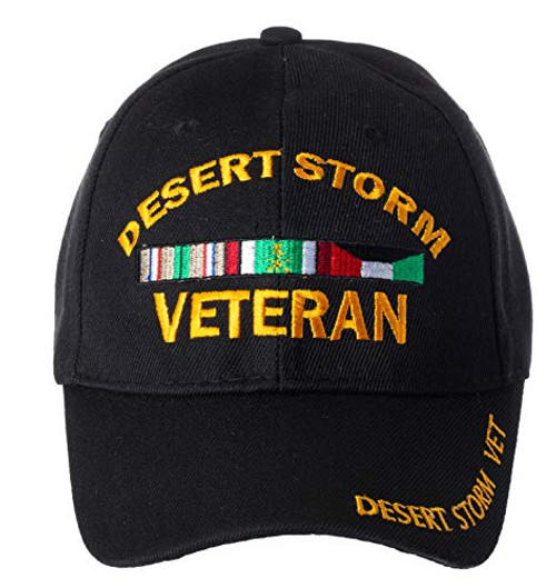 Artisan Owl Desert Storm Veteran Embroidered Adjustable Baseball Cap Black Artisan Owl Desert Storm Veteran Embroidered Adjustable Baseball Cap Black