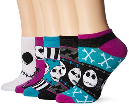 Disney womens Nightmare Before Christmas 5 Pack No Show Casual Sock Assorted Purple Fits Sock Size 911 Fits Shoe Size 410 5 US Disney womens Nightmare Before Christmas 5 Pack No Show Casual Sock Assorted Purple Fits Sock Size 911 Fits Shoe Size 410 5 US