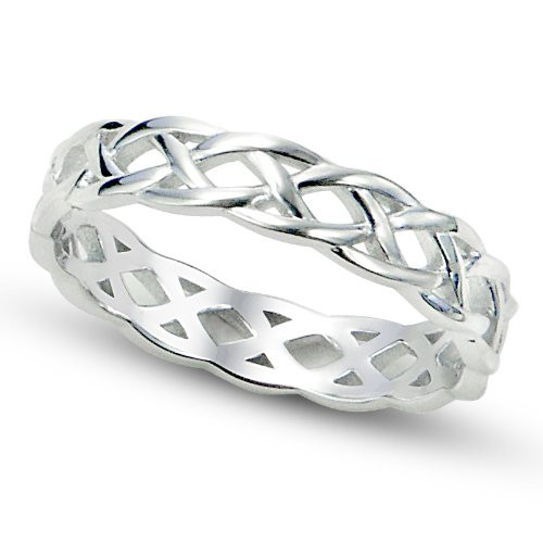 Metal Factory Sz 9 Sterling Silver 925 Celtic Knot Eternity Band Ring