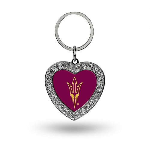 NCAA Rico Industries Metal Rhinestone Heart Keychain Arizona State Sun Devils NCAA Rico Industries Metal Rhinestone Heart Keychain Arizona State Sun Devils