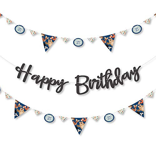 Big Dot of Happiness Stay Wild - Forest Animals - Woodland Birthday Party Letter Banner Decoration - 36 Banner Cutouts and Happy Birthday Banner Letters