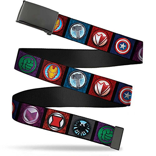 BuckleDown mens Buckledown Web Avengers 1 25  Belt Multicolor 1 25 Wide  Fits up to 42 Pant Size US
