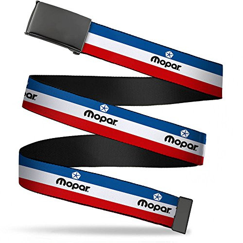 BuckleDown Men s Web Belt Mopar Multicolor 1 5  WideFits up to 42  Pant Size