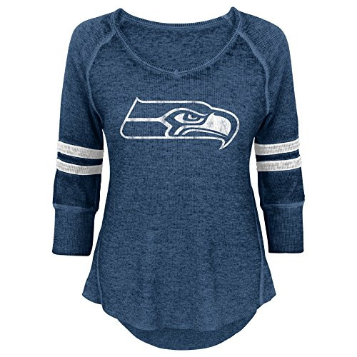NFL Junior Girls Relaxed 3/4 Thermal Top Seattle Seahawks Dark Navy M79 NFL Junior Girls Relaxed 3/4 Thermal Top Seattle Seahawks Dark Navy M79