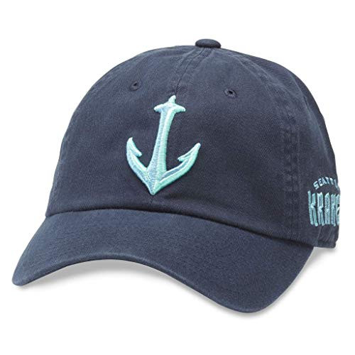 AMERICAN NEEDLE Seattle Kraken NHL Baseball Hat Casual Relaxed Fit with Curved Brim Adjustable Buckle Strap Dad Cap Blue Line Collection Navy 40742BSEKNAVY AMERICAN NEEDLE Seattle Kraken NHL Baseball Hat Casual Relaxed Fit with Curved Brim Adjustable Buckle Strap Dad Cap Blue Line Collection Navy 40742BSEKNAVY
