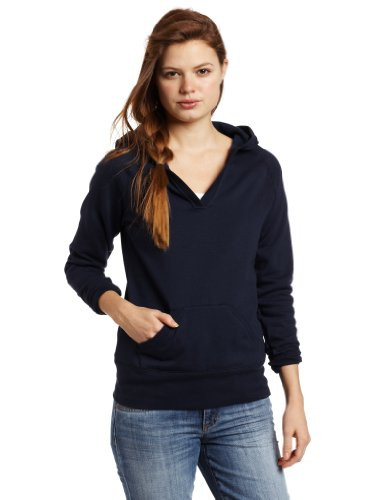 Soffe MJ Juniors Rugby Fleece Deep V Hoodie Navy Small