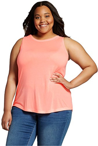 Mossimo Women s Plus Size Drapey Tank Top 3X Neon Coral