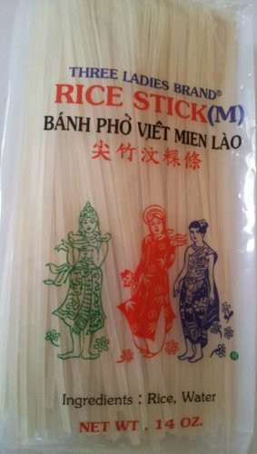 Three Ladies Brand Rice Stick Noodle  14 Oz  Pack of 3 Bags