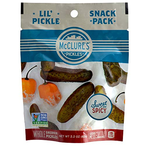 McClure s Pickles  Sweet and Spicy Baby Dill Pickle Snack Packs  Mini Size Pickles 12Pack