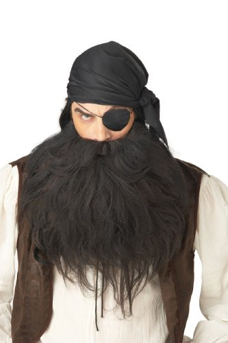 California Costumes Pirate Beard And Moustache Black One Size Costume Accessory