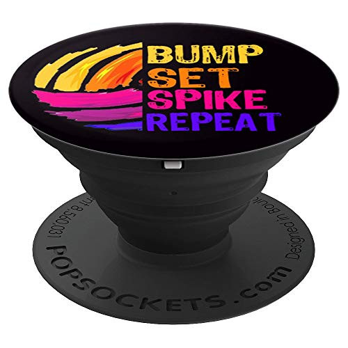 Volleyball Bump Set Spike Repeat Rainbow Teenage Girls Gift PopSockets Grip and Stand for Phones and Tablets Volleyball Bump Set Spike Repeat Rainbow Teenage Girls Gift PopSockets Grip and Stand for Phones and Tablets