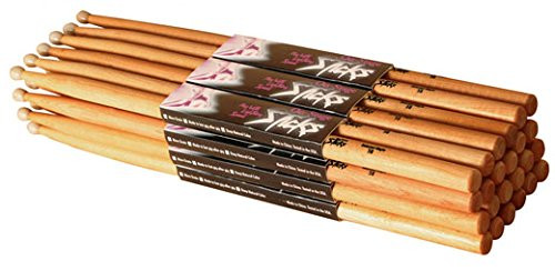 On Stage 5B Hickory Drum Sticks  12 Pack Nylon Tip 12 Pak