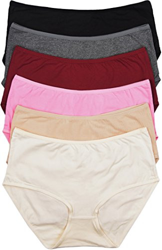 ToBeInStyle Women s 6 Pack Plus Size Cotton Extended Bikini Brief  3X