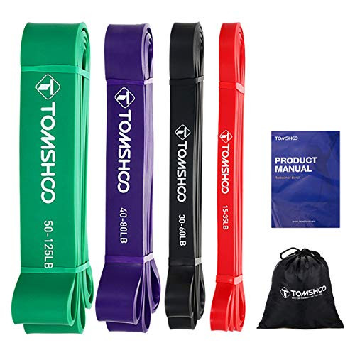 TOMSHOO Pull up Assist Bands Set Strength Heavy Duty Pull Up Assist and Powerlifting Stretch Bands and Resistance Bands for Resistance Training Fitness Exercise Home Gym TOMSHOO Pull up Assist Bands Set Strength Heavy Duty Pull Up Assist and Powerlifting Stretch Bands and Resistance Bands for Resistance Training Fitness Exercise Home Gym