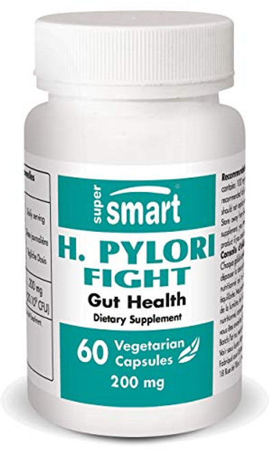 Supersmart H Pylori Fight 200 mg Per Serving Contains Lactobacillus Reuteri probiotic Relieves Acid Lifts Stomach Aches NonGMO Gluten Free 60 Vegetarian Capsules Supersmart H Pylori Fight 200 mg Per Serving Contains Lactobacillus Reuteri probiotic Relieves Acid Lifts Stomach Aches NonGMO Gluten Free 60 Vegetarian Capsules