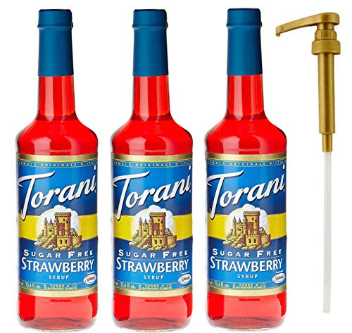 Torani Sugar Free Strawberry Syrup 25 4 Ounce 3 Pack Plus 1 Syrup Pump Torani Sugar Free Strawberry Syrup 25 4 Ounce 3 Pack Plus 1 Syrup Pump