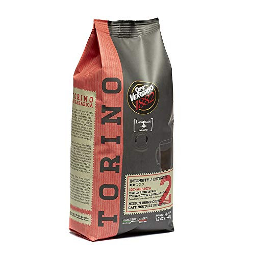 Caffè Vergnano Torino 100 Arabica Medium Light Roast Coffee  Medium Grind  12 oz   340g