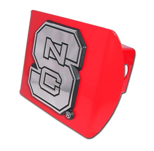 Elektroplate North Carolina State Red Metal NCAA Trailer Hitch Cover Fits 2 Inch Auto Car Truck Receiver with NCAA College Sports Logo