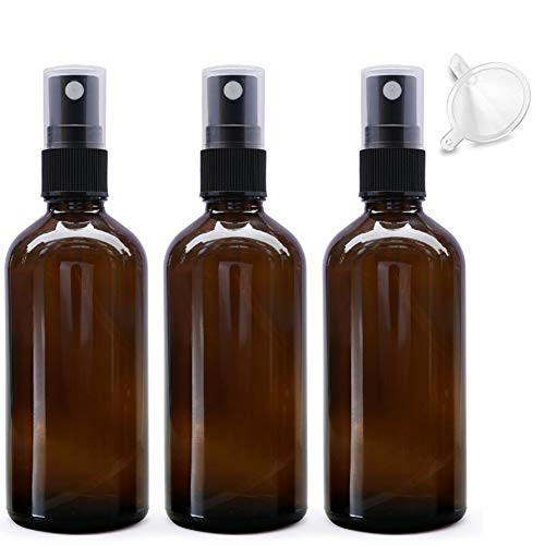 Glass Spray Bottles for Essential Oils Empty 3 Pack 3 4oz/100ml Fine Mist Spray Bottle