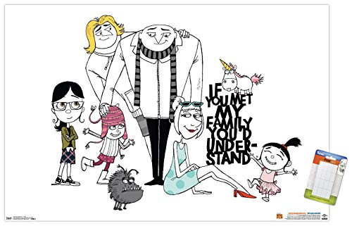 Trends International Illumination Despicable Me 3  Family Wall Poster 22 375  x 34  Premium Poster  Mount Bundle