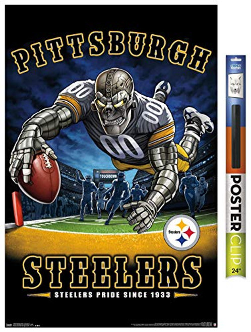 Trends International NFL Pittsburgh Steelers  End Zone 17 Wall Poster 22 375  x 34  Poster  Clip Bundle Trends International NFL Pittsburgh Steelers  End Zone 17 Wall Poster 22 375  x 34  Poster  Clip Bundle