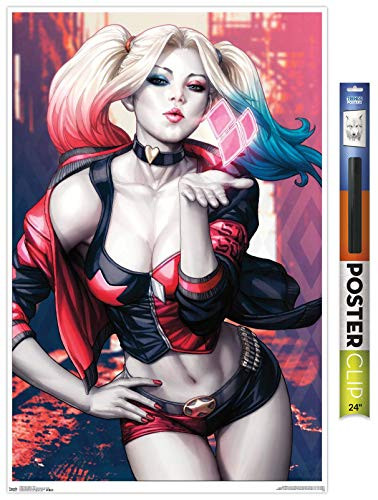 Trends International DC Comics  Harley Quinn  Kiss Wall Poster 22 375  x 34  Poster  Clip Bundle