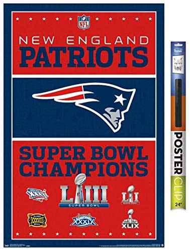 Trends International NFL New England Patriots  Champions 19 Wall Poster 22 375  x 34  Poster  Clip Bundle