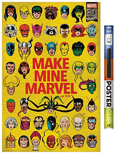 Trends International ComicsMarvel 80th AnniversaryGroup Wall Poster 22 375  x 34  Poster  Clip Bundle
