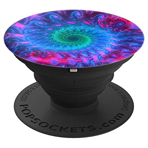Trippy Psychedelic Hippie Purple Blue Green PopSockets Grip and Stand for Phones and Tablets