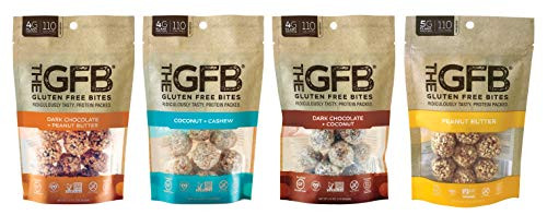 The GFB Gluten Free Protein Bites Variety Pack 4 Ounce 4 Count Vegan Dairy Free Non GMO Soy Free The GFB Gluten Free Protein Bites Variety Pack 4 Ounce 4 Count Vegan Dairy Free Non GMO Soy Free