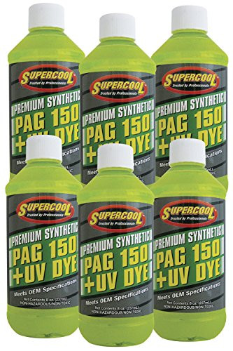 TSI Supercool P1508D6CP 150 PAG Viscosity Oil Plus U/V Dye 8 oz 6 Pack