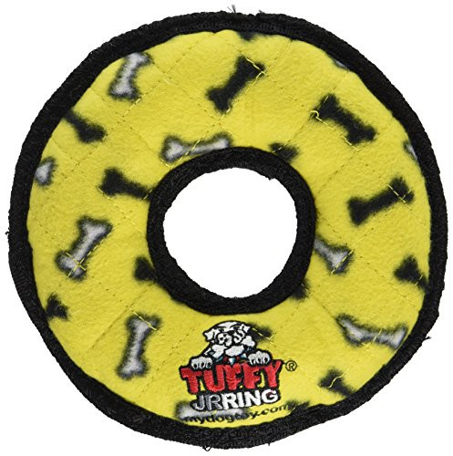 TUFFY Ultimate Ring Durable Dog Toy Junior Yellow Bone