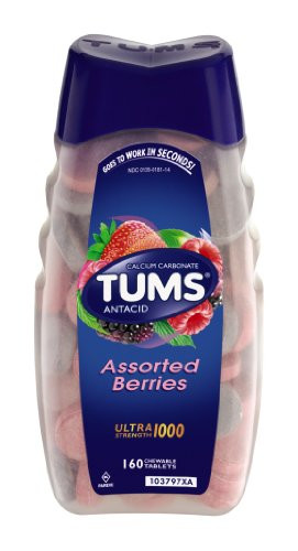 TUMS Ultra Strength Assorted Berries Antacid Chewable Tablets for Heartburn Relief 160 count