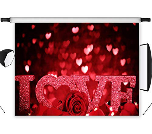 LB 7x5ft Valentine's day Vinyl Photography Backdrop Red Rose Love Romantic Customized Photo Background Studio Props VD279