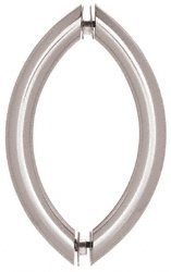 CRL 8  Satin Nickel Crescent Style BacktoBack Pull Handles