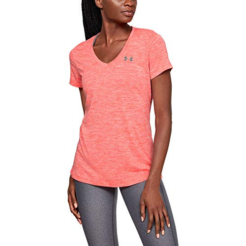Under Armour Women s Tech VNeck Twist Short Sleeve TShirt  Beta 628/Metallic Silver  XLarge