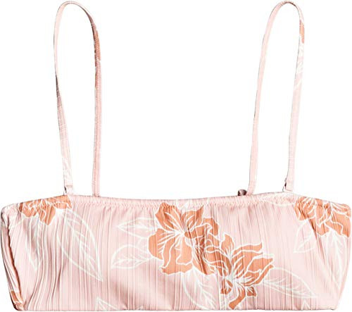 Roxy Junior s Sandy Treasure Underwire Bandeau Swimsuit Top Silver Pink Philly Sample XSmall