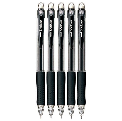 Uniball Mechanical Pencil Sharaku 0 5mm Black Body 5 pens per Pack Japan import KomainuDou Original Package