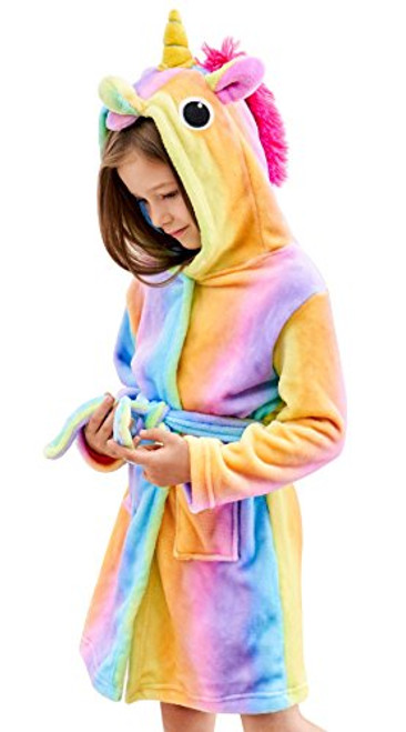 Soft Unicorn Hooded Bathrobe Sleepwear  Unicorn Gifts for Girls 1011 Years Rainbow