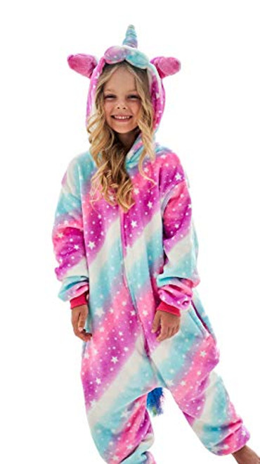 Girls Unicorn Pajamas Onesie Cosplay Costume for Kids Pink 45 Years Girls Unicorn Pajamas Onesie Cosplay Costume for Kids Pink 45 Years