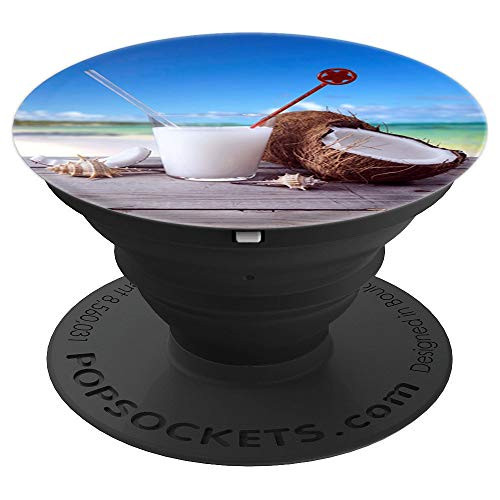 Cocktail Glass Tropical Beach Wave Sunset Vacation Paradise PopSockets Grip and Stand for Phones and Tablets