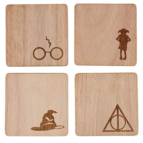 Harry Potter Wood Coasters, Harry Potter Gifts for Women, Harry Potter Birthday Gifts, Harry Potter Set of 4, Harry Potter Decor, Harry Potter Party Decorations, Harry Potter Party Decor